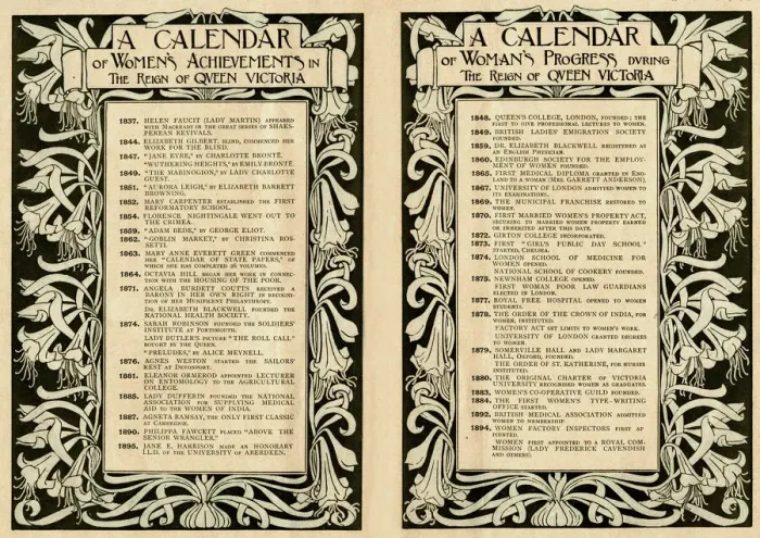 Framed Print : Calendar, Womens Achievements in reign of Queen Victoria Framed Print : Calendar, Womens Achievements in reign of Queen Victoria