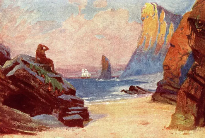 Framed Print : Caliban watching departing ship, The Tempest, Shakespeare Framed Print : Caliban watching departing ship, The Tempest, Shakespeare