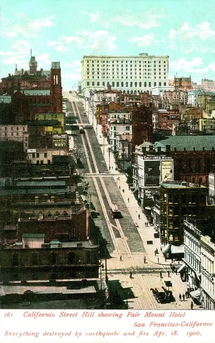 Framed Print : California Street Hill with Fairmont Hotel, San Francisco Framed Print : California Street Hill with Fairmont Hotel, San Francisco