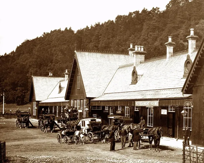 Framed Print : Callander Railway Station, Scotland, Victorian period