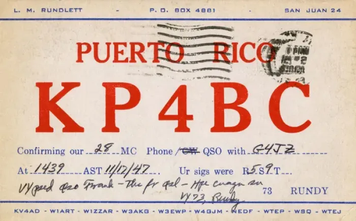 Framed Print : Callsign postcard for Puerto Rico, North Atlantic Ocean Framed Print : Callsign postcard for Puerto Rico, North Atlantic Ocean
