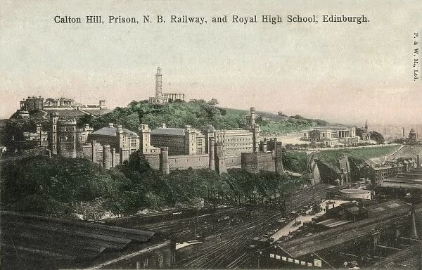 Calton Hill, Prison, Railway, Royal High School, Edinburgh