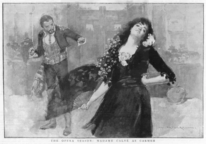 Framed Print : Calve as Carmen 1893 Framed Print : Calve as Carmen 1893