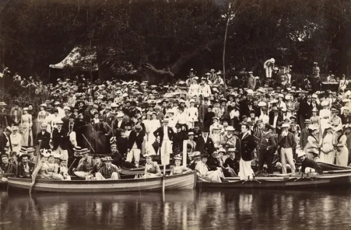 Framed Print : Cambridge Boat Club crew and spectators Framed Print : Cambridge Boat Club crew and spectators