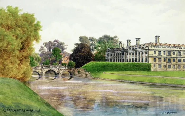 Framed Print : Cambridge - Clare College from the Backs Framed Print : Cambridge - Clare College from the Backs