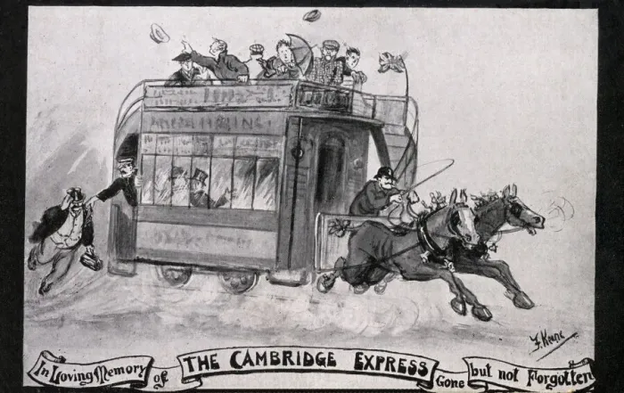 Framed Print : Cambridge Double-decker Horse Tram Framed Print : Cambridge Double-decker Horse Tram
