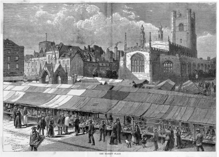 Framed Print : Cambridge Market Framed Print : Cambridge Market
