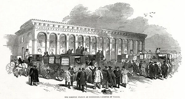 Cambridge railway station-arrival of voters 1847