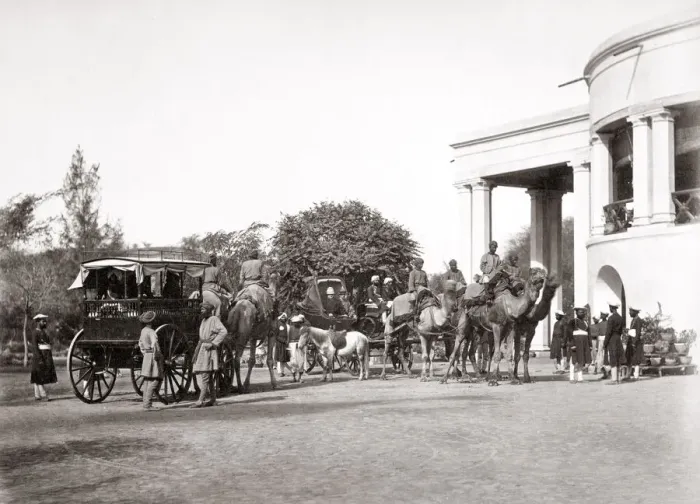 Framed Print : Camel Carriage at Government House, Lahore Framed Print : Camel Carriage at Government House, Lahore