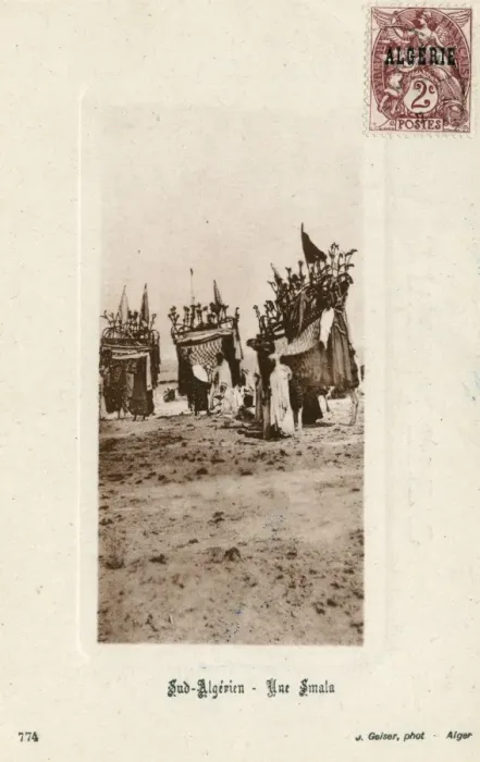 Framed Print : Camel smala or mobile headquarters, Southern Algeria