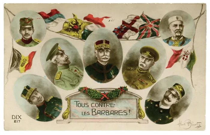 Framed Print : Cameo portraits of seven Allied Generals Framed Print : Cameo portraits of seven Allied Generals