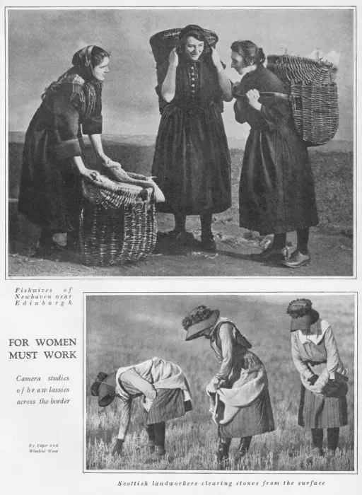 Framed Print : Two camera studies of women at work in Scotland, 1926 Framed Print : Two camera studies of women at work in Scotland, 1926