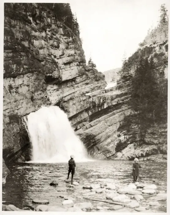 Framed Print : Cameron Falls, Waterton Lakes National Park Canada, c. 1920 Framed Print : Cameron Falls, Waterton Lakes National Park Canada, c. 1920