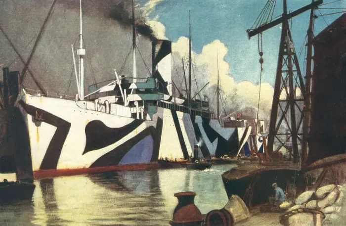Framed Print : Camouflaged Ship Framed Print : Camouflaged Ship