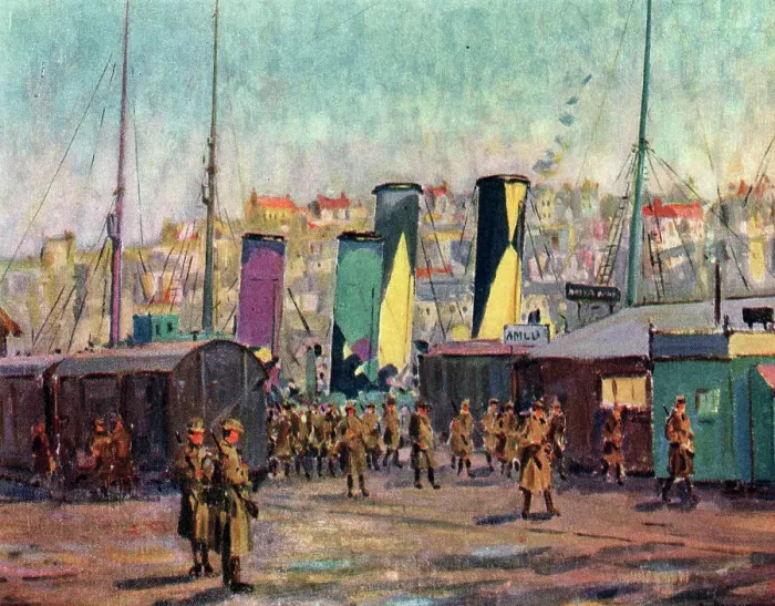 Framed Print : Camouflaged Ships at Boulogne Framed Print : Camouflaged Ships at Boulogne