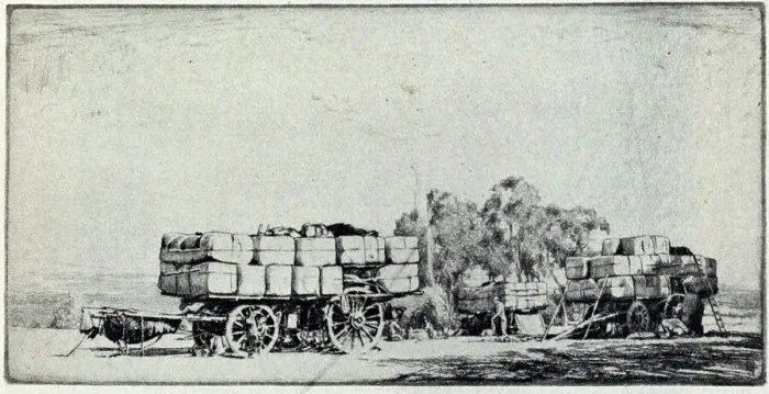 Framed Print : The Camp. This etching shows a pair of huge carts Framed Print : The Camp. This etching shows a pair of huge carts
