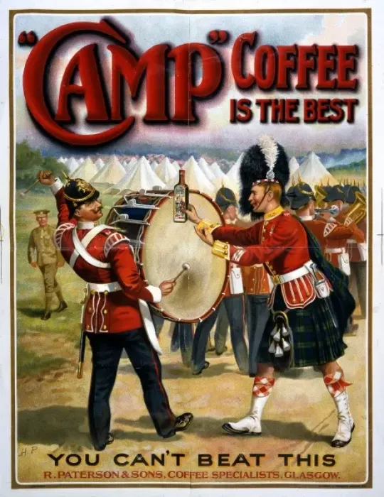 Framed Print : Camp coffee poster