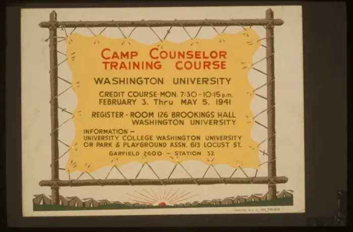 Framed Print : Camp counselor training course, Washington University Framed Print : Camp counselor training course, Washington University