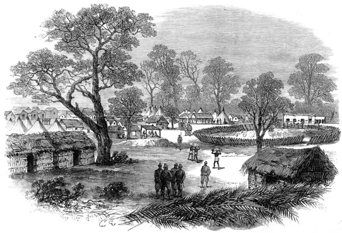 Framed Print : The Camp at Dunquah, Gold Coast, 1874 Framed Print : The Camp at Dunquah, Gold Coast, 1874