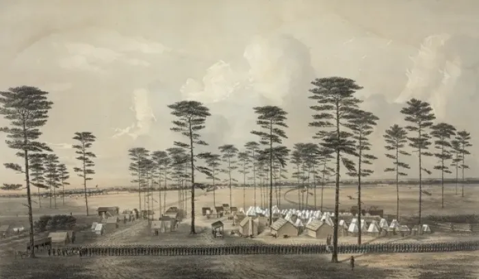 Framed Print : Camp of the Massachusetts Sixth Regt. Vol. Suffolk, Va Framed Print : Camp of the Massachusetts Sixth Regt. Vol. Suffolk, Va