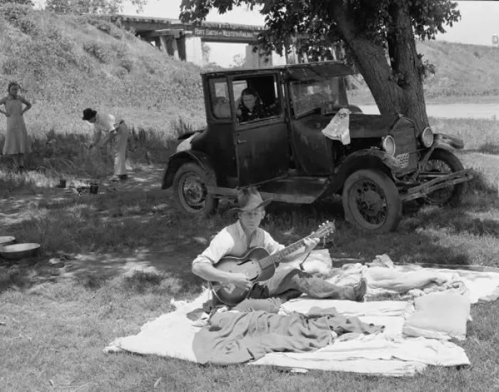 Framed Print : Camp of migrant workers near Prague, Oklahoma. Lincoln Count Framed Print : Camp of migrant workers near Prague, Oklahoma. Lincoln Count