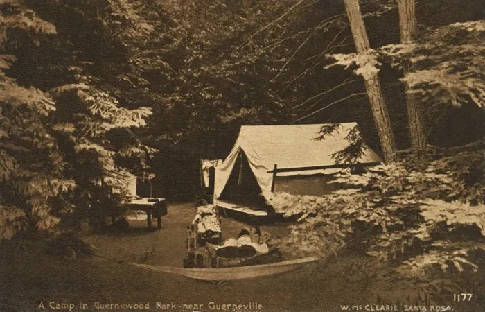 Framed Print : Camp near Guerneville, Sonoma County, California, USA Framed Print : Camp near Guerneville, Sonoma County, California, USA
