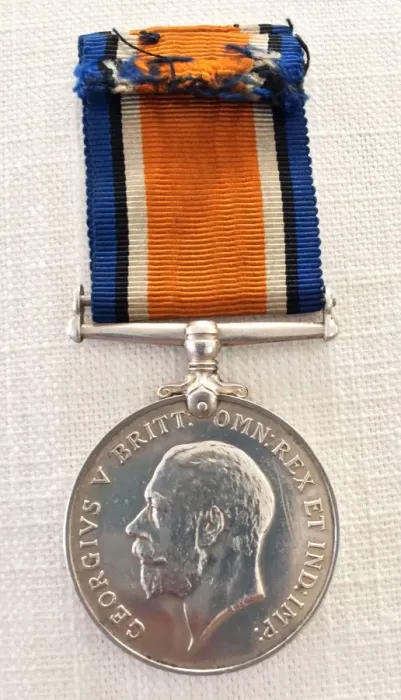 Framed Print : Campaign Medal of Harold Auerbach, WW1 Framed Print : Campaign Medal of Harold Auerbach, WW1