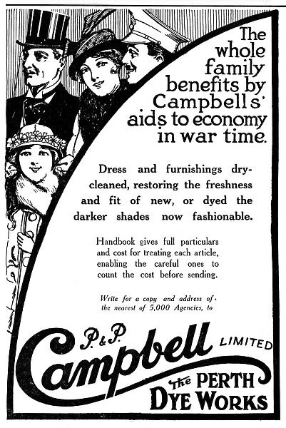 Campbell Dye Works advertisement, WW1
