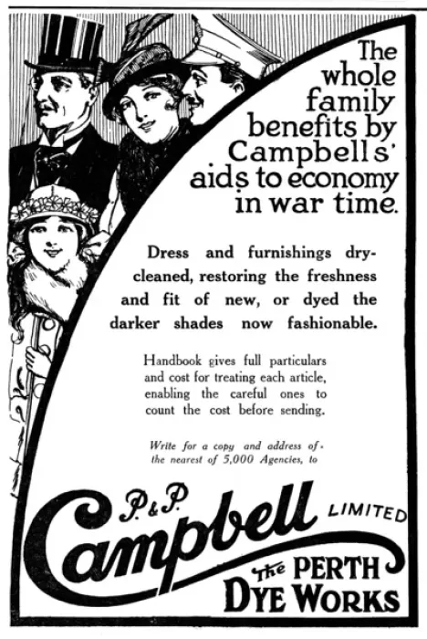 Framed Print : Campbell Dye Works advertisement, WW1 Framed Print : Campbell Dye Works advertisement, WW1