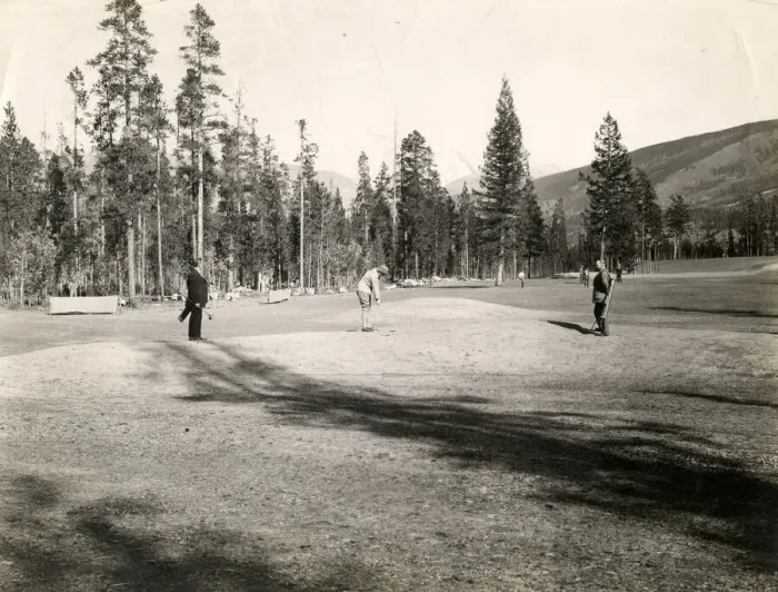 Framed Print : Canada c. 1920s - Jasper Golf Course in the Canadian Rockies Framed Print : Canada c. 1920s - Jasper Golf Course in the Canadian Rockies