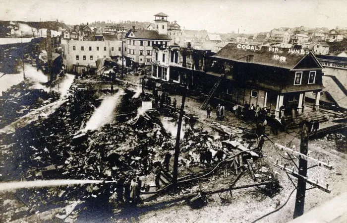 Framed Print : Canada - Ontario - Mining Town - Cobalt - Harringtons Restaurant destroyed by fire Framed Print : Canada - Ontario - Mining Town - Cobalt - Harringtons Restaurant destroyed by fire