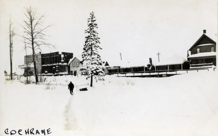 Framed Print : Canada - Ontario - Mining Town - Cochrane - Panoramic view with snow-covered mountains Framed Print : Canada - Ontario - Mining Town - Cochrane - Panoramic view with snow-covered mountains