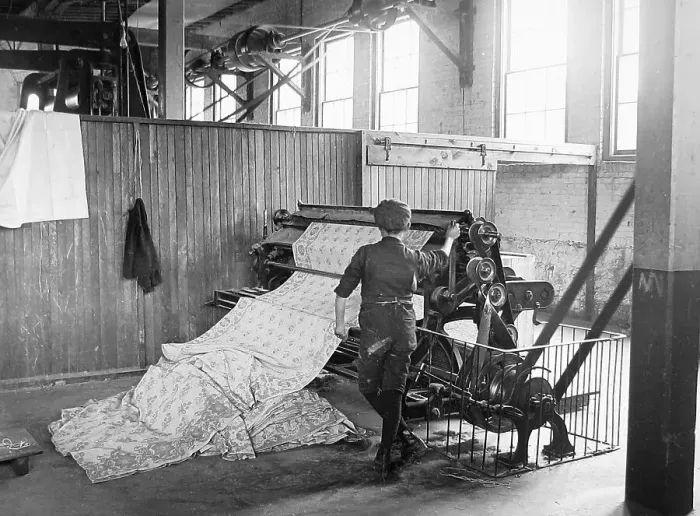 Framed Print : Canada textile industry early 1900s Framed Print : Canada textile industry early 1900s