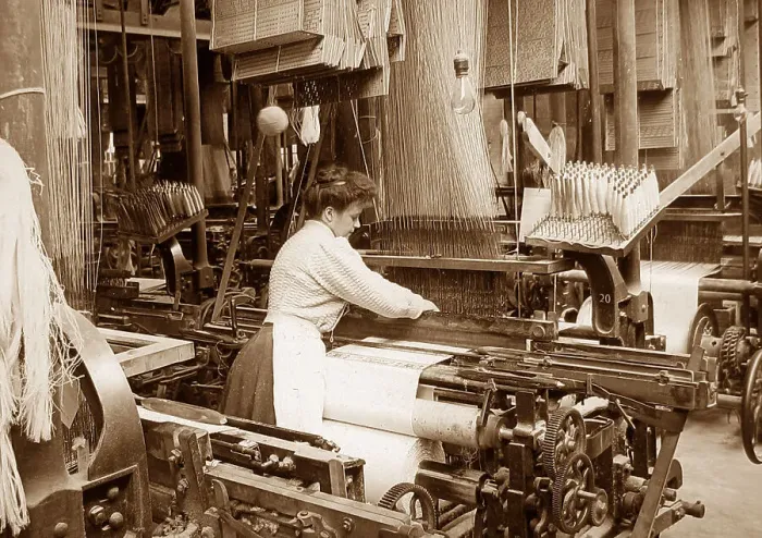 Framed Print : Canada textile industry early 1900s Framed Print : Canada textile industry early 1900s