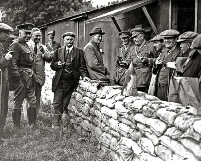 Framed Print : Canadian journalists visit France, Western Front, WW1 Framed Print : Canadian journalists visit France, Western Front, WW1