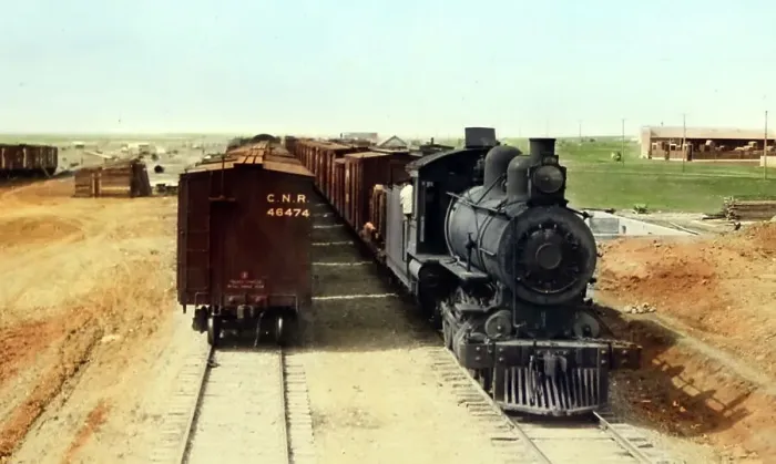 Framed Print : Canadian National Railway freight train, early 1900s Framed Print : Canadian National Railway freight train, early 1900s