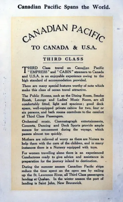 Framed Print : Canadian Pacific to Canada and USA, Third Class Framed Print : Canadian Pacific to Canada and USA, Third Class