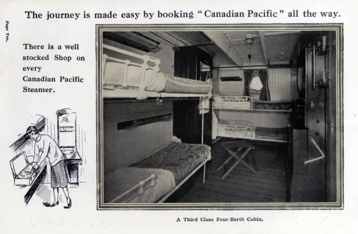 Framed Print : Canadian Pacific Third Class Four-Berth Cabin Framed Print : Canadian Pacific Third Class Four-Berth Cabin