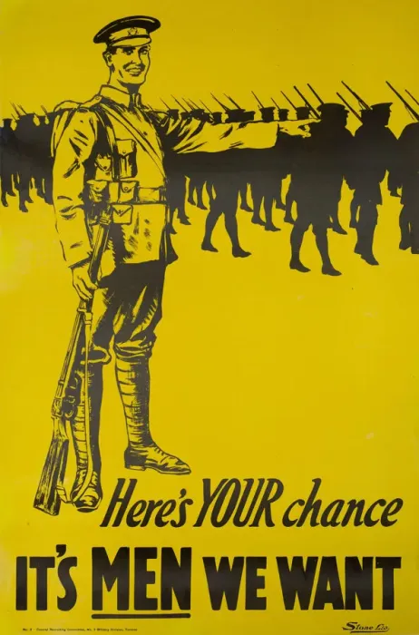 Framed Print : Canadian poster, Its Men We Want, WW1 Framed Print : Canadian poster, Its Men We Want, WW1