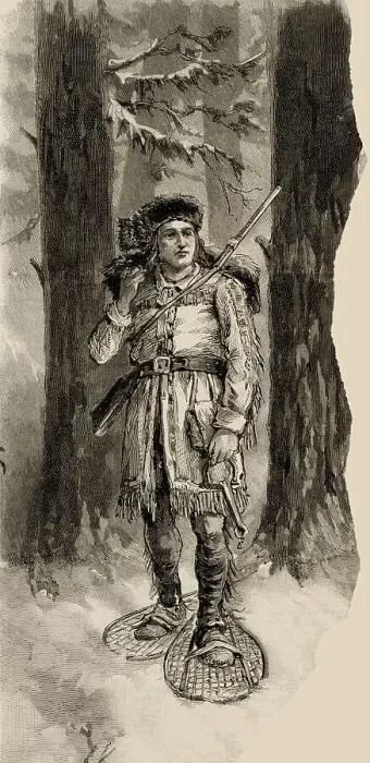 Framed Print : A Canadian trapper in his snowshoes Date: 1887 Framed Print : A Canadian trapper in his snowshoes Date: 1887