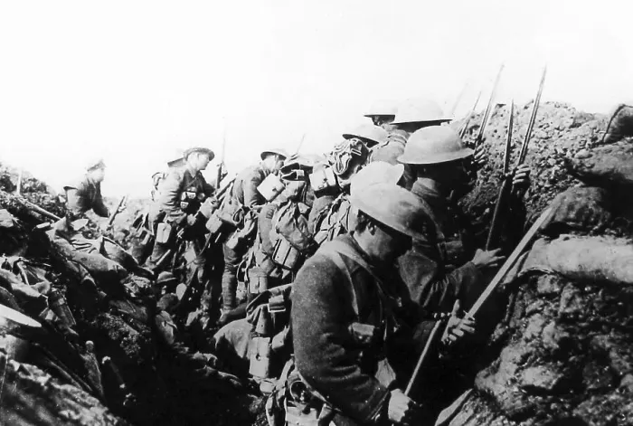 Framed Print : Canadian troops in a Somme trench in 1916 Framed Print : Canadian troops in a Somme trench in 1916