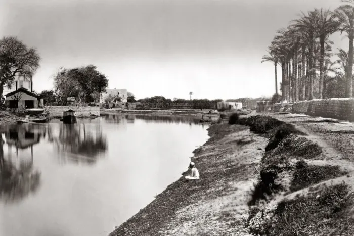 Framed Print : Canal in Alexandria, Egypt, c. 1880 s Framed Print : Canal in Alexandria, Egypt, c. 1880 s