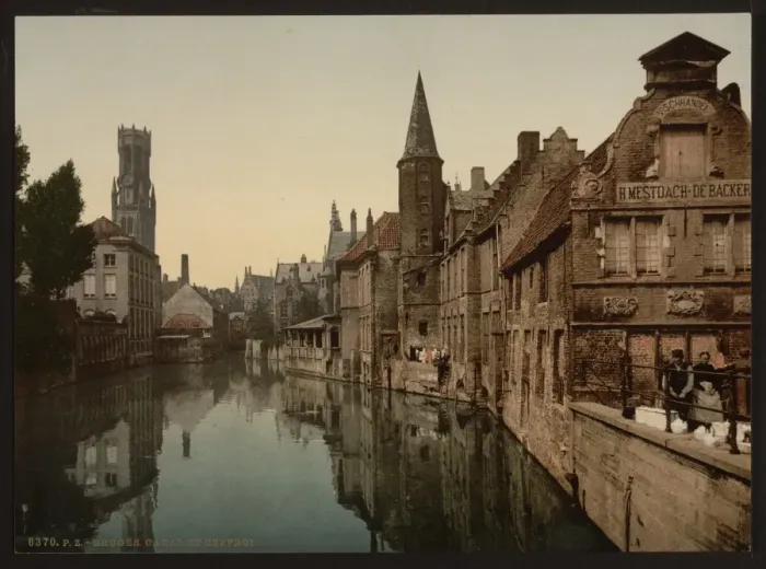 Framed Print : Canal and Belfry, Bruges, Belgium Framed Print : Canal and Belfry, Bruges, Belgium