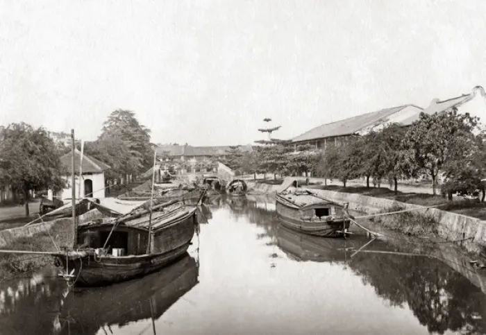 Framed Print : Canal, Cholon, Indo-China, Vietnam circa 1890 Framed Print : Canal, Cholon, Indo-China, Vietnam circa 1890