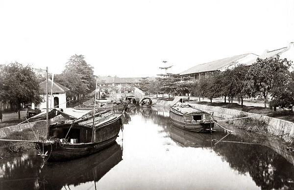 Canal, Cholon, Indo-China, Vietnam circa 1890