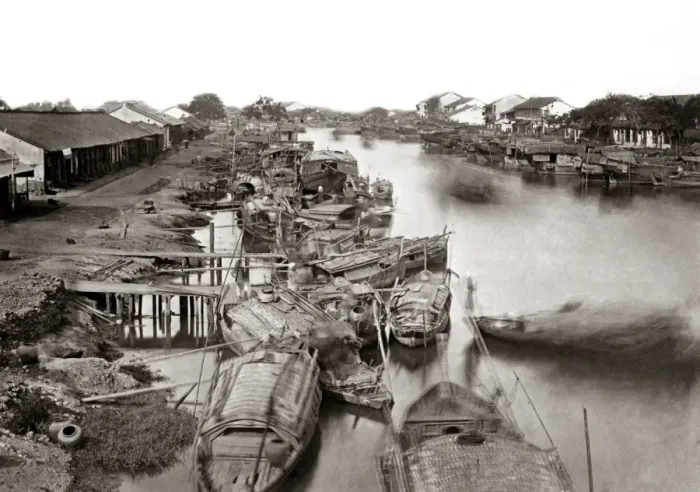 Framed Print : Canal, Indo-China, Vietnam, circa 1890 Framed Print : Canal, Indo-China, Vietnam, circa 1890