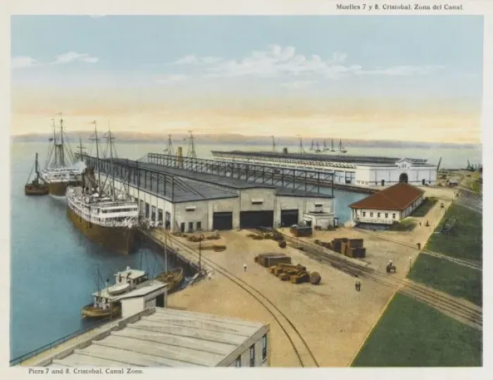 Framed Print : Canal / Panama / Piers 7 & 8 Framed Print : Canal / Panama / Piers 7 & 8