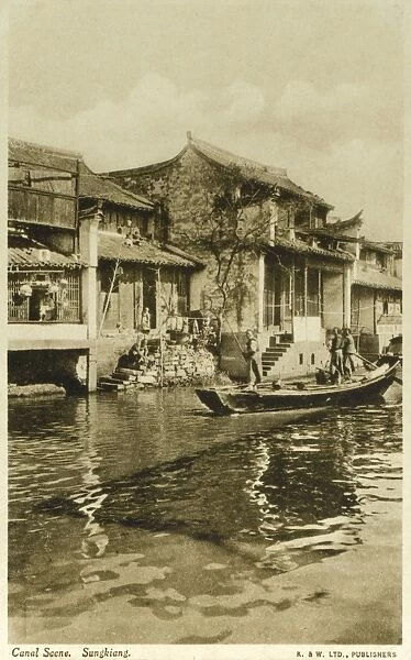 Canal in Songjiang District of Shanghai, China