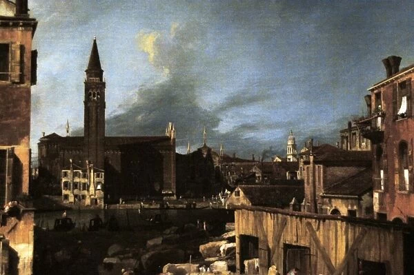 Canaletto (1697A?i?1768). The StonemasonA?o?s Yard (1726-1