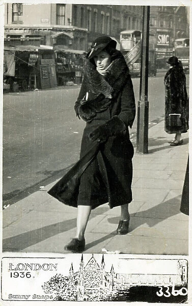 Candid photograph - Central London - Young Woman in furs